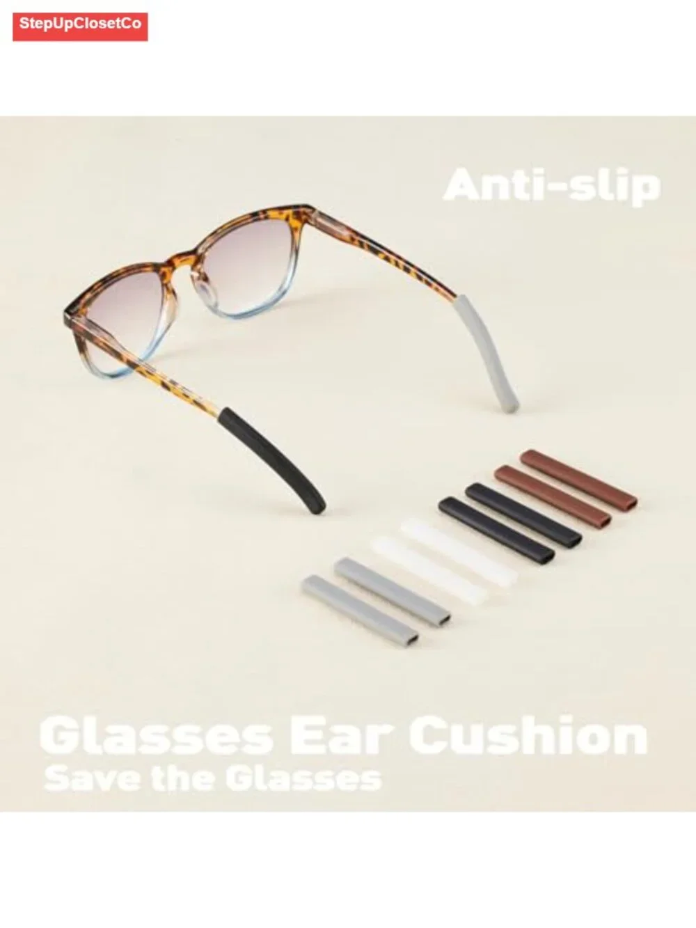 Anti-Slip Silicone Glasses Ear Cushions Temple Tips Covers for Reading